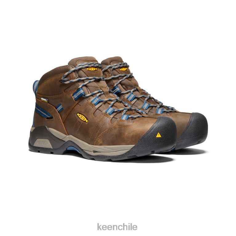 calzado KEEN Bota impermeable detroit xt (puntera de acero) marrón cascada/azul orión hombres J4XN6244 - Image 2