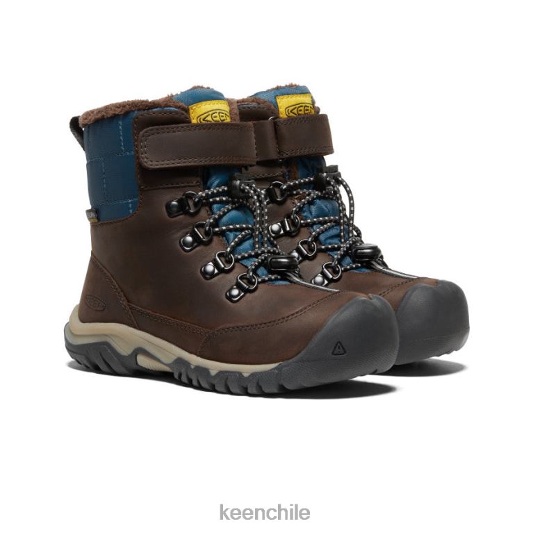 calzado KEEN bota impermeable greta grano de café/azul ala verde azulado niños grandes J4XN61016 - Image 2