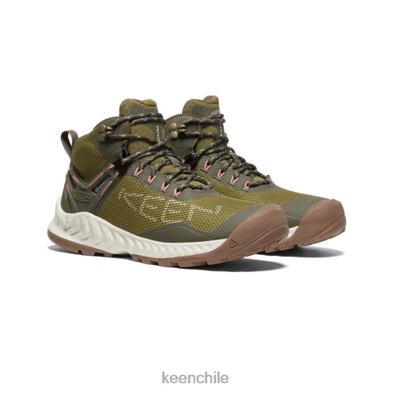 calzado KEEN bota impermeable nxis evo verde oliva/abedul plateado mujer J4XN6468 - Image 2