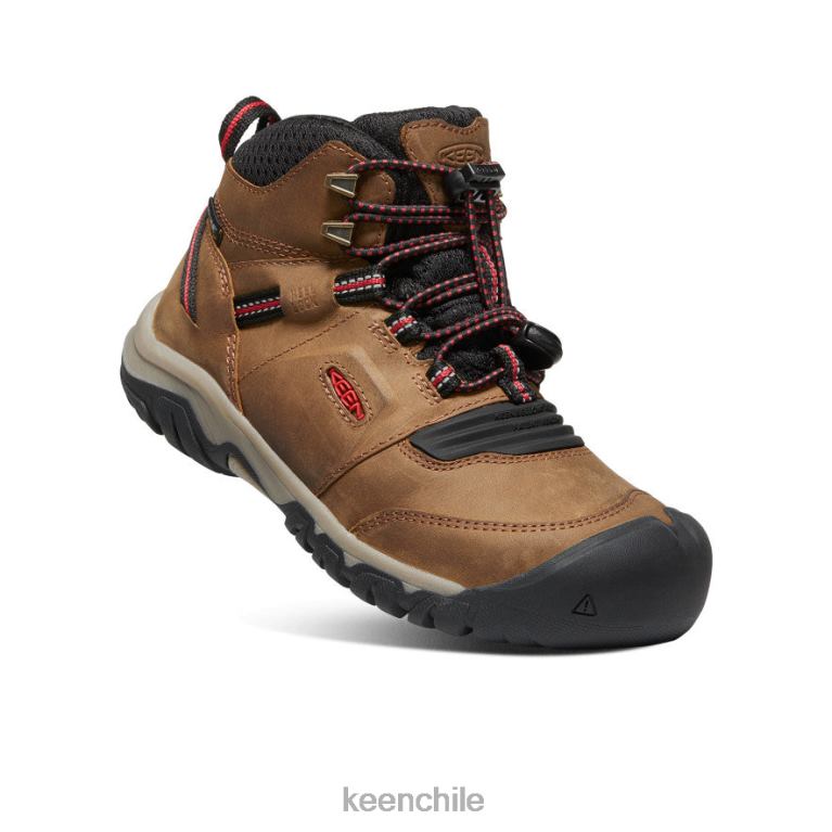 calzado KEEN bota impermeable ridge flex bisonte/alfombra roja niños grandes J4XN6946 - Image 3
