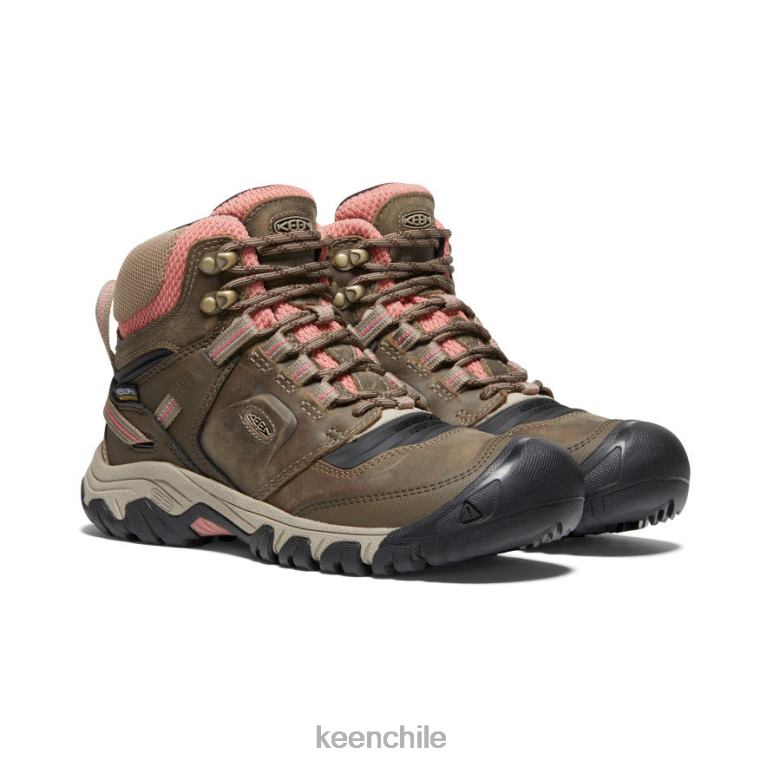 calzado KEEN bota impermeable ridge flex lobo de madera/polvo de ladrillo mujer J4XN6573 - Image 2