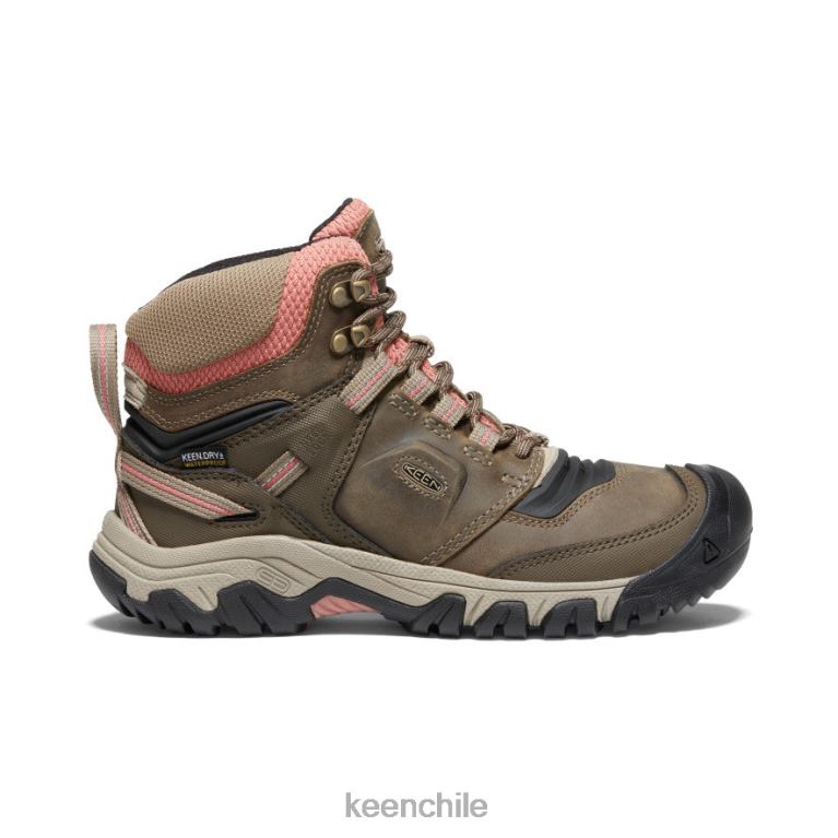 calzado KEEN bota impermeable ridge flex lobo de madera/polvo de ladrillo mujer J4XN6573 - Image 1
