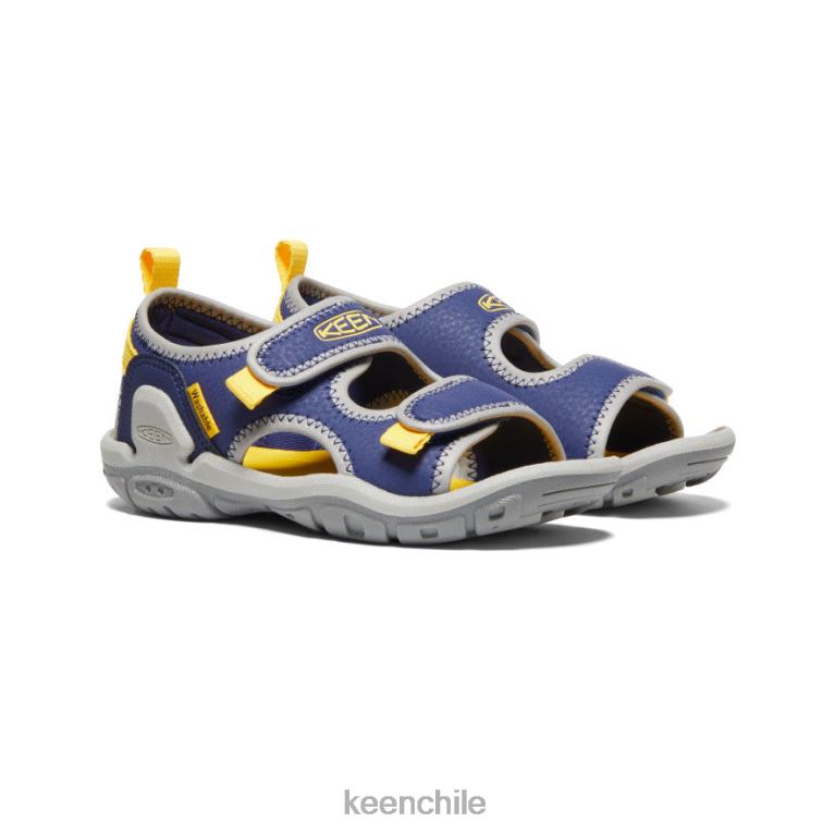 calzado KEEN Knotch Creek con puntera abierta profundidades azules/amarillo pequeños niños J4XN6771 - Image 2