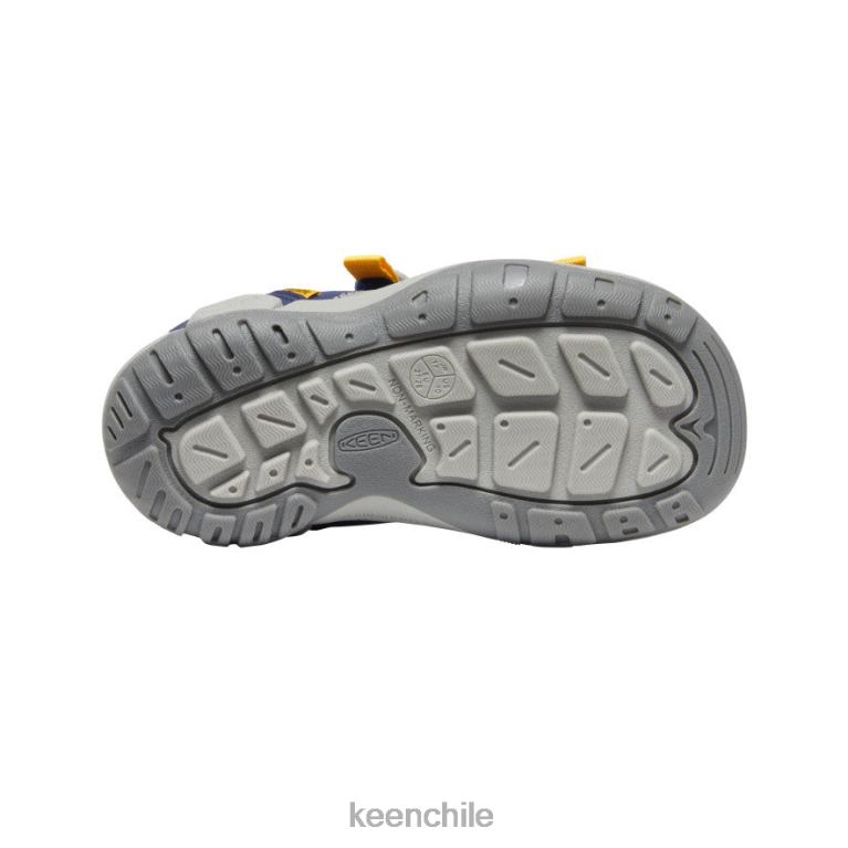 calzado KEEN Knotch Creek con puntera abierta profundidades azules/amarillo pequeños niños J4XN6771 - Image 4