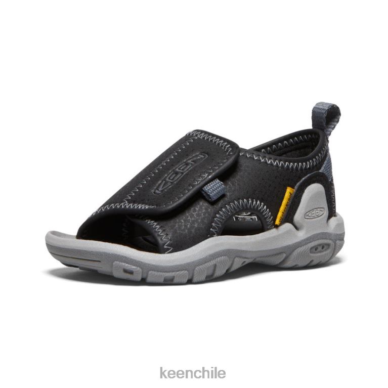 calzado KEEN Knotch River con puntera abierta negro/gris acero niños pequeños J4XN6932 - Image 3