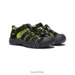 calzado KEEN newport h2 negro/verde lima niños grandes J4XN6764 - Image 2