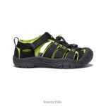 calzado KEEN newport h2 negro/verde lima niños grandes J4XN6764