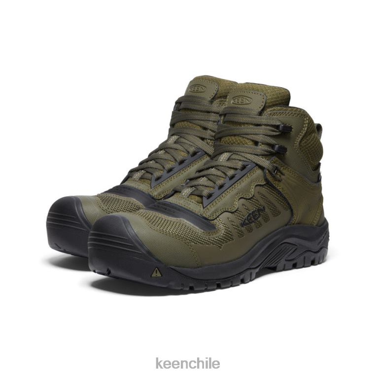 calzado KEEN reno mid kbf impermeable (puntera de fibra de carbono) oliva oscuro/negro hombres J4XN620 - Image 2