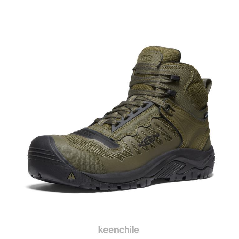 calzado KEEN reno mid kbf impermeable (puntera de fibra de carbono) oliva oscuro/negro hombres J4XN620 - Image 3