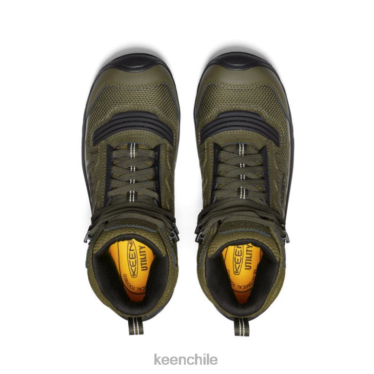 calzado KEEN reno mid kbf impermeable (puntera de fibra de carbono) oliva oscuro/negro hombres J4XN620 - Image 4