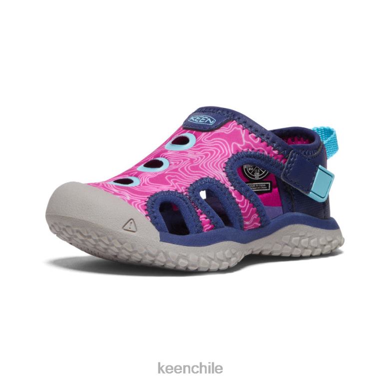 calzado KEEN sandalia raya azul profundo/festival fucsia niños pequeños J4XN6945 - Image 3