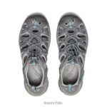 calzado KEEN susurro gris medio/verde pavo real mujer J4XN6521 - Image 4