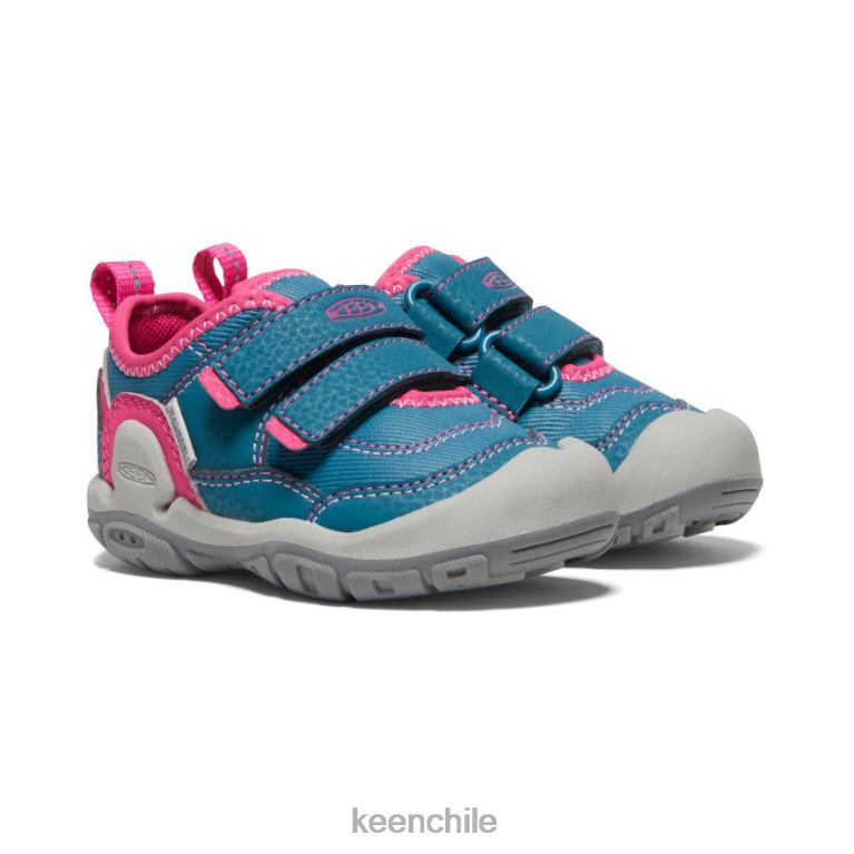 calzado KEEN tenis con doble tira hueca y nudo coral azul/pavo real rosa niños pequeños J4XN6959 - Image 2