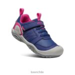 calzado KEEN zapatillas con pico y nudo profundidades azules/pavo real rosa pequeños niños J4XN6970 - Image 3