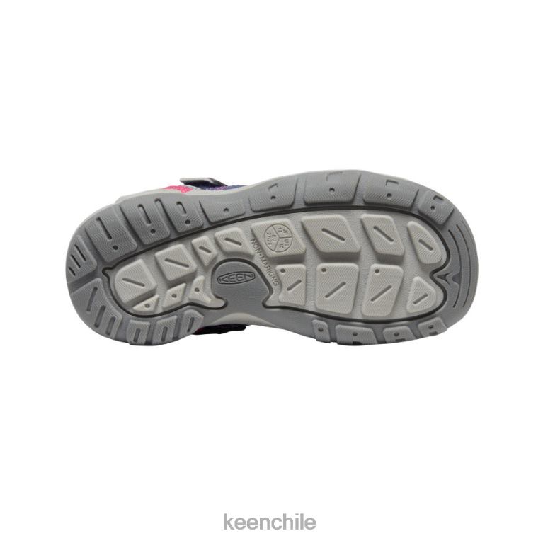 calzado KEEN zapatillas con pico y nudo profundidades azules/pavo real rosa pequeños niños J4XN6970 - Image 4