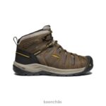calzado KEEN Bota Flint II (puntera de acero) marrón cascada/varilla dorada hombres J4XN6185