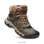 calzado KEEN bota impermeable ridge flex lobo de madera/polvo de ladrillo mujer J4XN6573 - Image 3