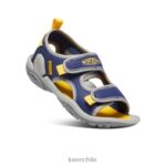 calzado KEEN Knotch Creek con puntera abierta profundidades azules/amarillo pequeños niños J4XN6771 - Image 3