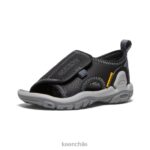 calzado KEEN Knotch River con puntera abierta negro/gris acero niños pequeños J4XN6932 - Image 3