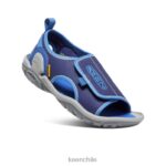 calzado KEEN Knotch River con puntera abierta profundidades brillantes de cobalto/azul niños grandes J4XN6949 - Image 3