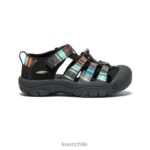 calzado KEEN newport h2 raya negra pequeños niños J4XN6736