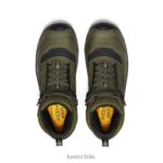 calzado KEEN reno mid kbf impermeable (puntera de fibra de carbono) oliva oscuro/negro hombres J4XN620 - Image 4
