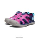 calzado KEEN sandalia raya azul profundo/festival fucsia niños grandes J4XN6917 - Image 2