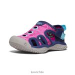 calzado KEEN sandalia raya azul profundo/festival fucsia niños pequeños J4XN6945 - Image 3
